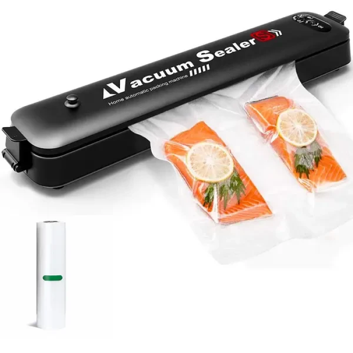 Домашній вакууматор для продуктів Vacuum Sealer LK202209-40 Кухонний вакуумний пакувальник  Чорний