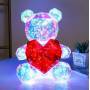 Настільний світлодіодний нічник-світильник Ведмедик 25 см із серцем Love Bear RED USB