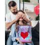 Настільний світлодіодний нічник-світильник Ведмедик 25 см із серцем Love Bear RED USB