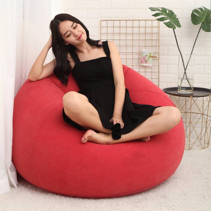 Надувне крісло 110х110х85 см з флокованим покриттям Sofa XL-1133