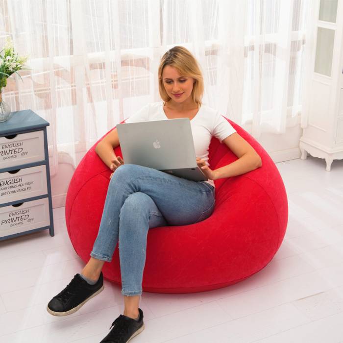 Надувне крісло 110х110х85 см з флокованим покриттям Sofa XL-1133