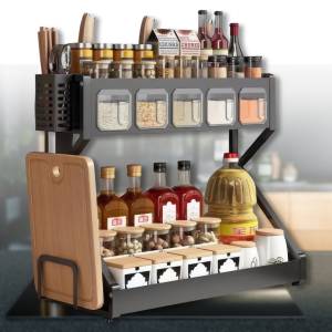 Настільна металева стійка-органайзер для спецій Kitchenware AND-3