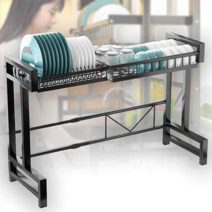 Сушарка-стелаж двоярусна регульована для сушіння посуду Kitchenware AND-8
