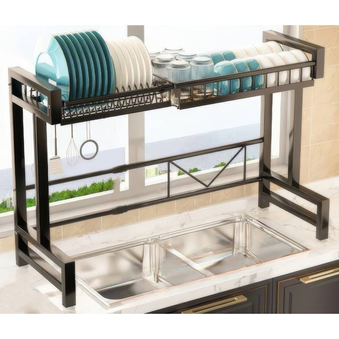 Сушарка-стелаж двоярусна регульована для сушіння посуду Kitchenware AND-8