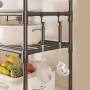 Полиця-стелаж підлогова 138x42x32 см на коліщатках TVT-03 Чорна 4 яруси