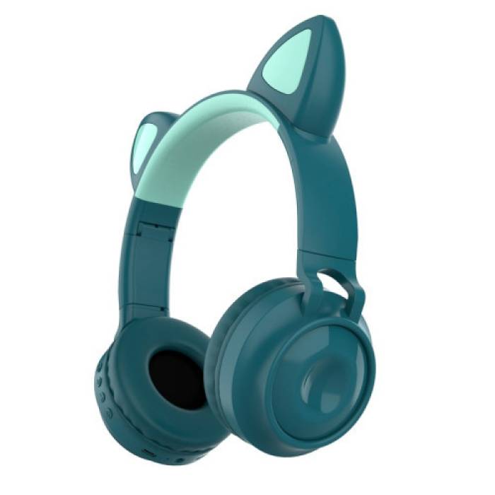Бездротові накладні Bluetooth навушники з мікрофоном LED ZW 028C Навушники з вушками та підсвічуванням Зелений
