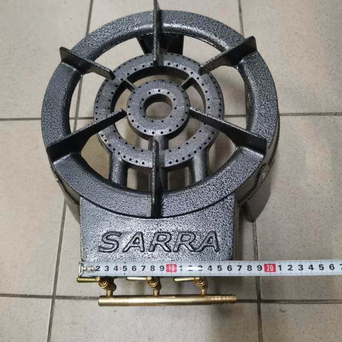 Газова чавунна настільна плита 9.2 кВт на 3 контури горіння Sarra GB-15