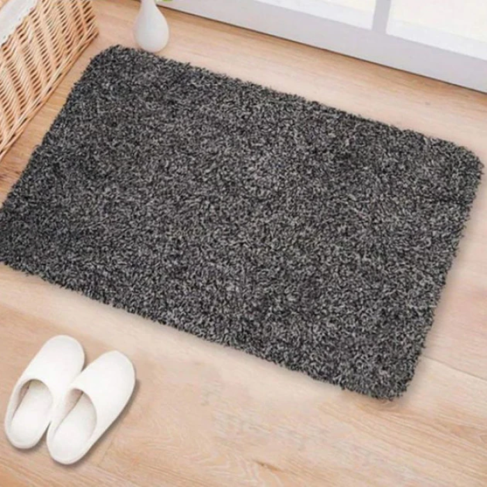 Килимок придверний з абсорбентом Clean Step Mat 70х45 см Чорний Поглинаючий підлоговий протиковзкий килимок