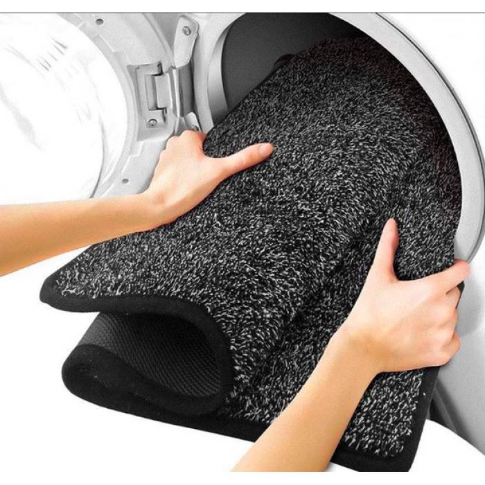 Килимок придверний з абсорбентом Clean Step Mat 70х45 см Чорний Поглинаючий підлоговий протиковзкий килимок