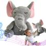 Інтерактивна м'яка іграшка-нічник дихаюча Слонік Elephant Сірий Заспокійлива плюшева іграшка Слонік