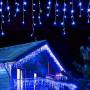 Вулична світлодіодна гірлянда Дощ 10 метрів на 200LED лапок колір свічення Синій на білому дроті