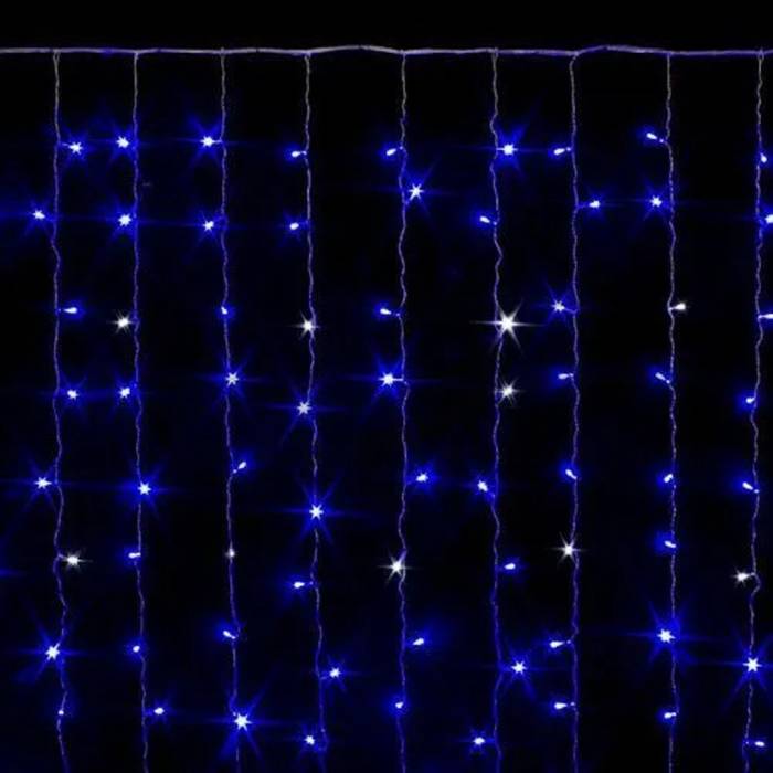 Вулична світлодіодна гірлянда Дощ 10 метрів на 200LED лапок колір свічення Синій на білому дроті