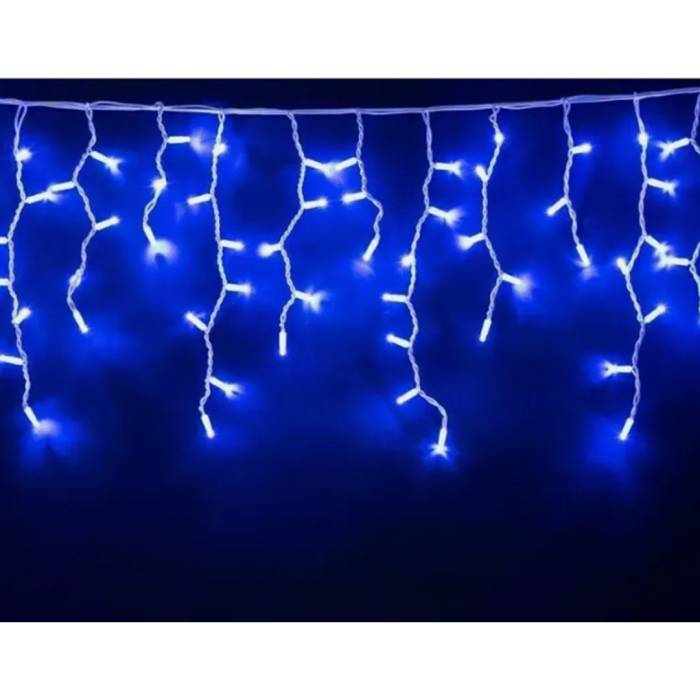Вулична світлодіодна гірлянда Дощ 10 метрів на 200LED лапок колір свічення Синій на білому дроті