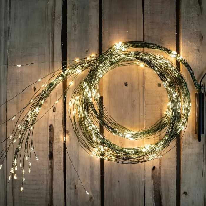 USB Гірлянда "Кінський хвіст" 2 метри 10 ниток 200 LED 8 режимів свічення Тепле біле світло