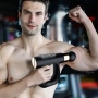 Портативный ручной массажер пистолет с 4 насадками Fascial Gun HB-007 Массажный перкуссионный пистолет