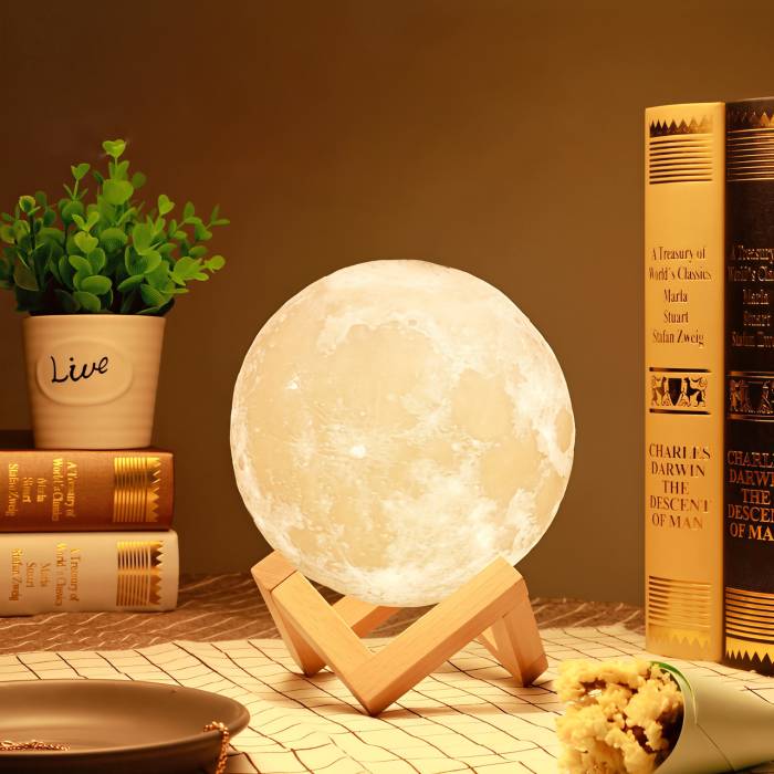 Настільний 3D-нічник із теплим/холодним білим світінням Magic Moon