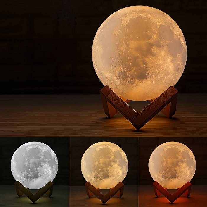 Настільний 3D-нічник із теплим/холодним білим світінням Magic Moon