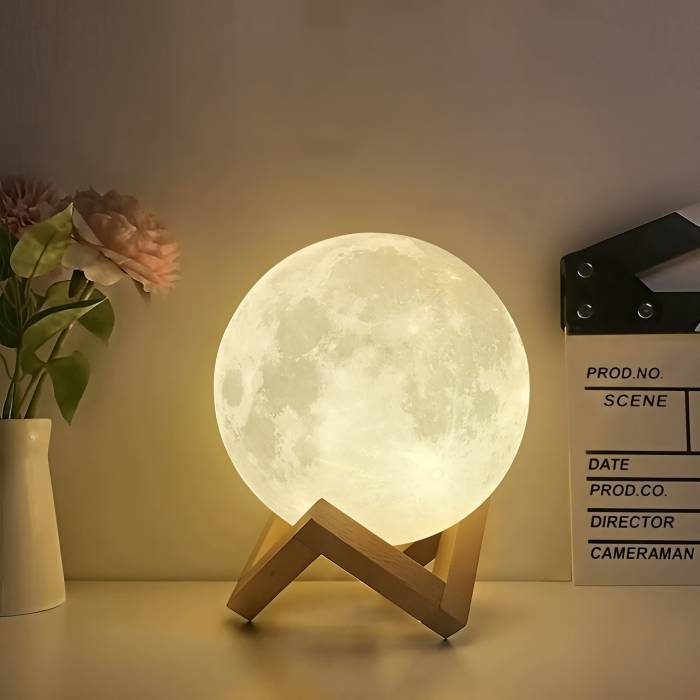 Настільний 3D-нічник із теплим/холодним білим світінням Magic Moon