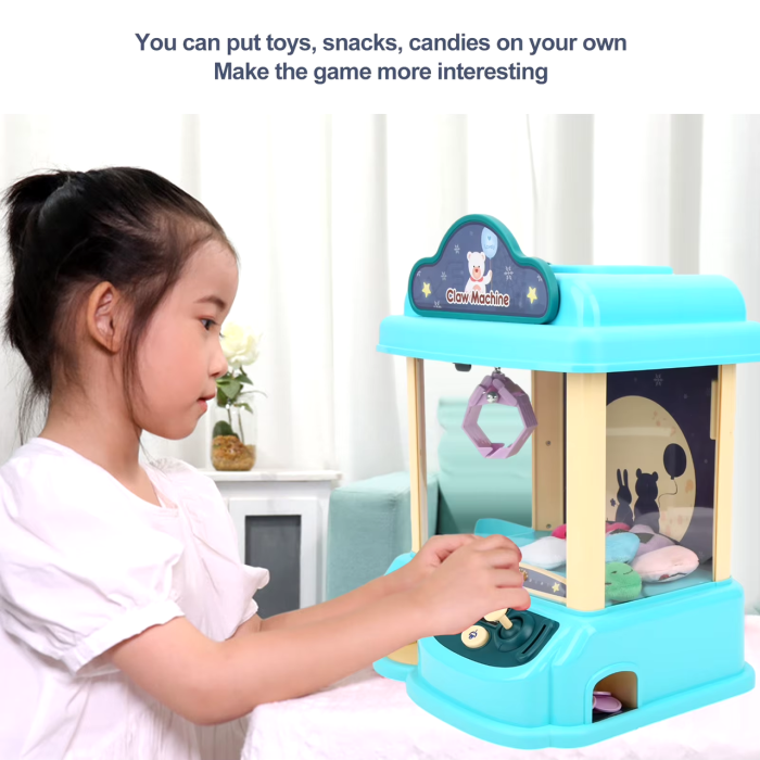 Дитячий ігровий автомат із краном для лову іграшок Claw Machine BLUE Гра з світловими та звуковими ефектами
