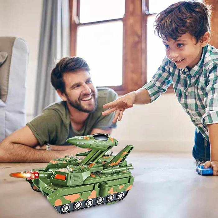 Дитячий іграшковий танк-трансформер Танк-Літак 2в1 TANK Box Green Танк зі звуковими та світловими ефектами