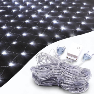 Гірлянда-сітка 100 LED прозорий провід 1.5х1.5м 220V Біле світло