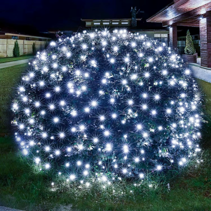 Гірлянда-сітка 100 LED прозорий провід 1.5х1.5м 220V Біле світло