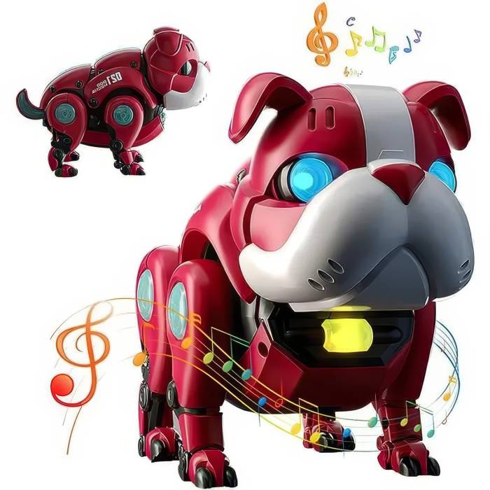 Танцюючий музичний Собака-робот з світловими ефектами Mecha Dog R11 Червоний