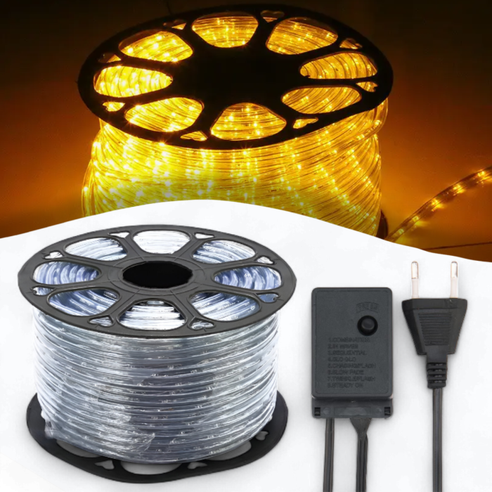 Вулична гірлянда “Дюралайт” 10 метрів 240 LED IP68 220V Тепле біле світло