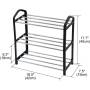 Підлогова пряма полиця-стелаж 3-рівнева для взуття Shoe Rack 45х19х42 см