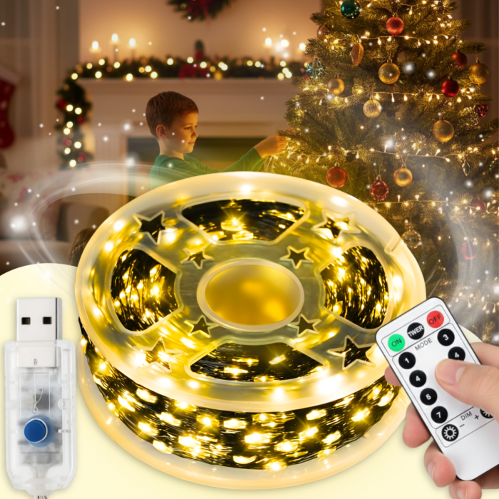 Вулична гірлянда "Роса" 100 метрів 1000 LED 8 режимів USB Тепле біле світло
