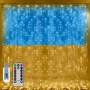 Гирлянда Штора цвет свечения Флаг Украины 3х3 м с пультом и USB SFK-10