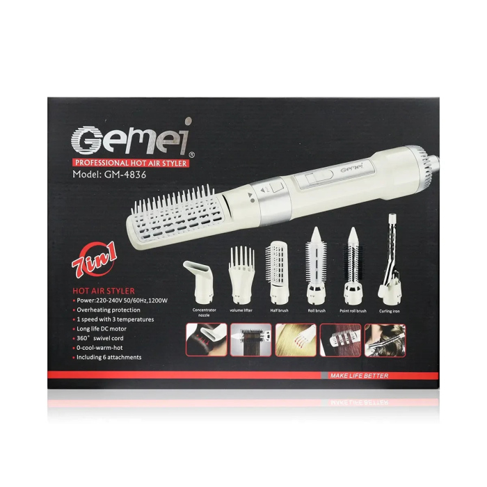 Фен стайлер 7 в 1 1200Вт Gemei GM-4836