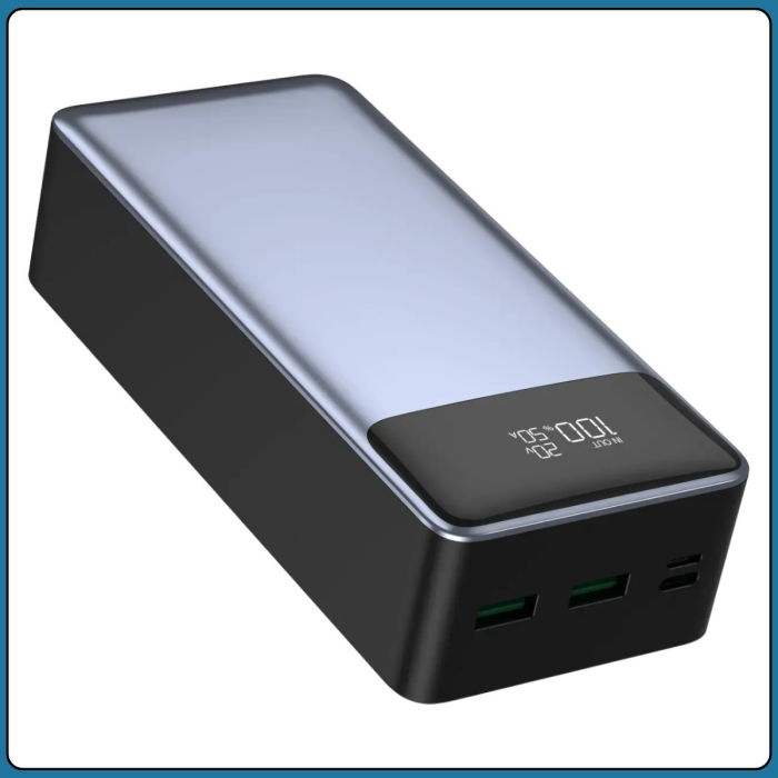 Повербанк 30000 mAh с встроенными кабелями Type-C и Lightning KP KPG-307 22.5W