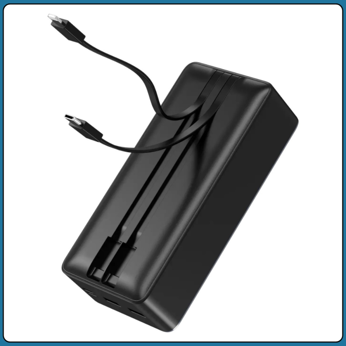 Повербанк 30000 mAh с встроенными кабелями Type-C и Lightning KP KPG-307 22.5W