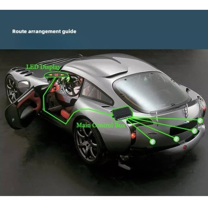 Паркувальна система на 8 датчиків паркування Assistant Parking Sensor Парктронік з LED дисплеєм та датчиками
