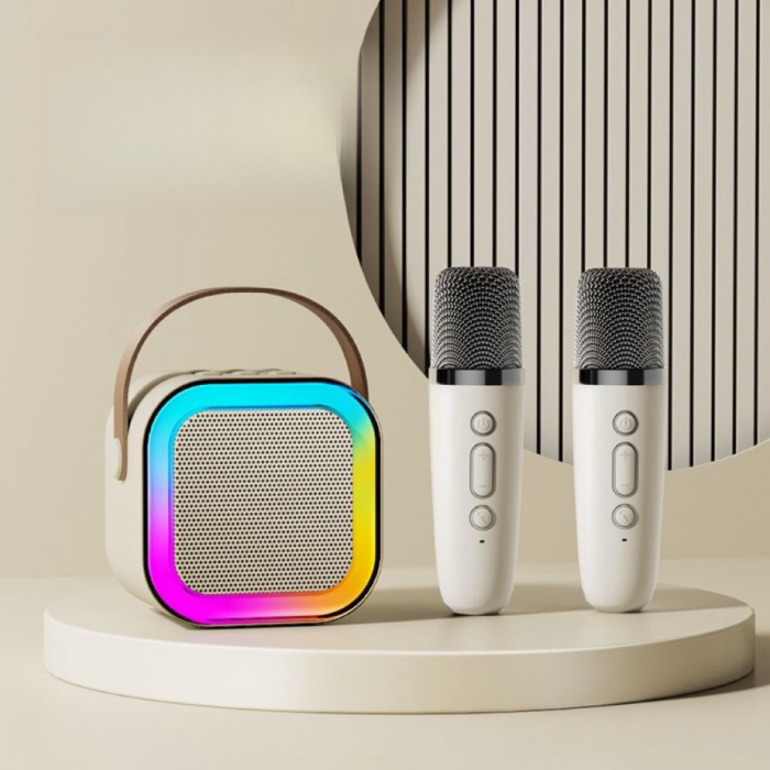 Портативна бездротова Bluetooth колонка K12 з 2 мікрофонами та підсвічуванням