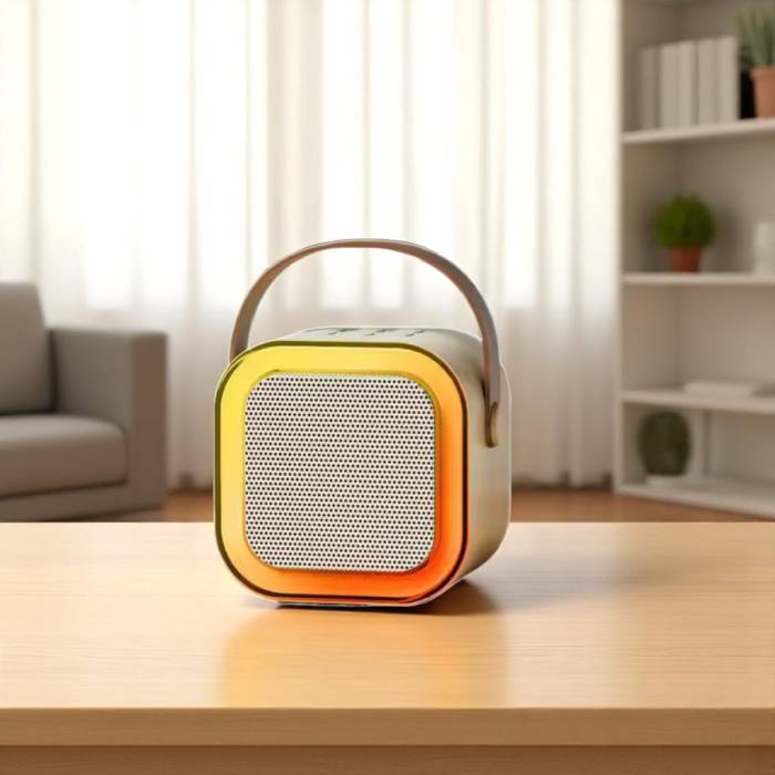 Портативна бездротова Bluetooth колонка K12 з 2 мікрофонами та підсвічуванням