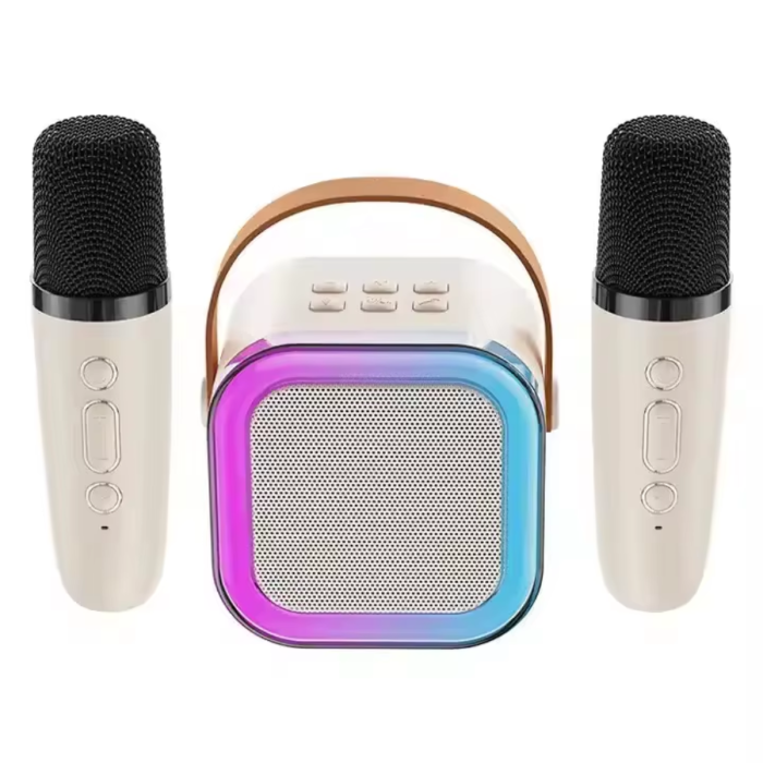 Портативна бездротова Bluetooth колонка K12 з 2 мікрофонами та підсвічуванням