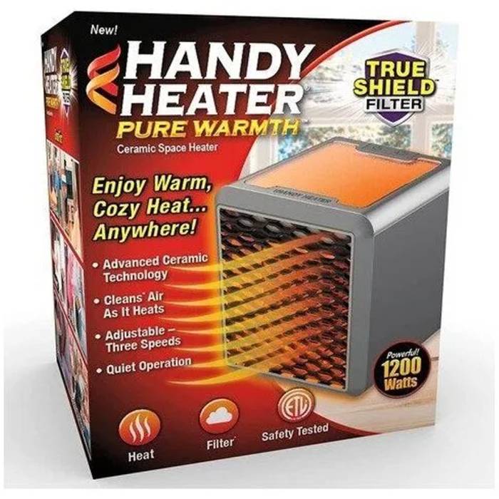 Керамічний тепловентилятор нв 1200 Вт Handy Heater Pure Warmth Міні-обігрівач для дому