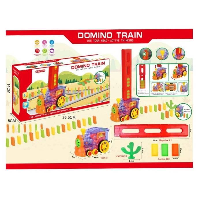 Розвиваюча іграшка Паровозик з доміно Domino Train 955-1A Дитячий конструктор для поїзд-доміно