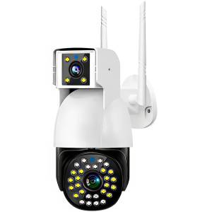 Вулична WiFi камера з двома об'єктивами та датчиком руху Smart Net Camera Портативна IP камера 3Мп