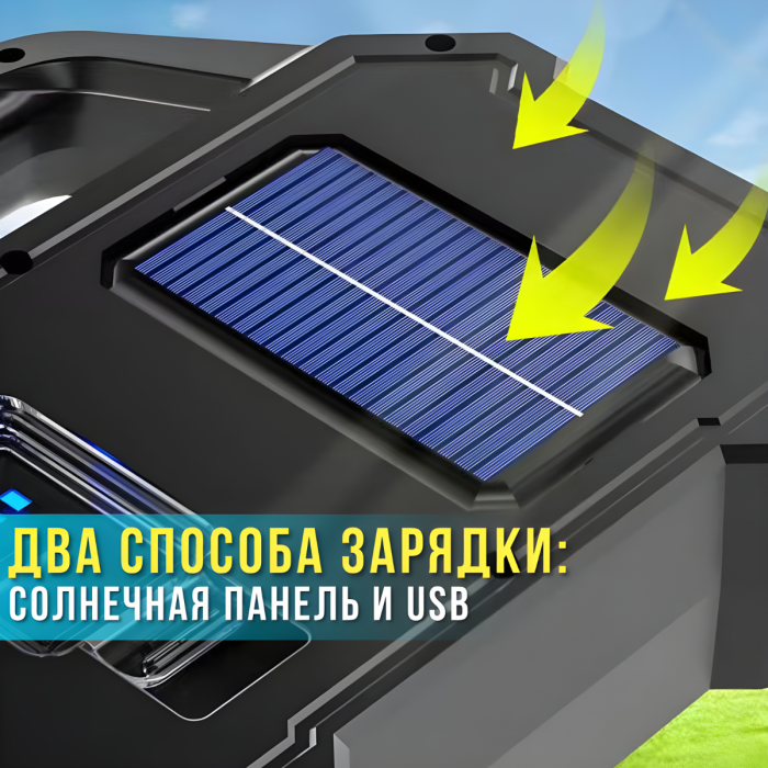 Світлодіодний ліхтар з 6 режимами роботи, сонячною зарядкою та Power Bank YT-880B