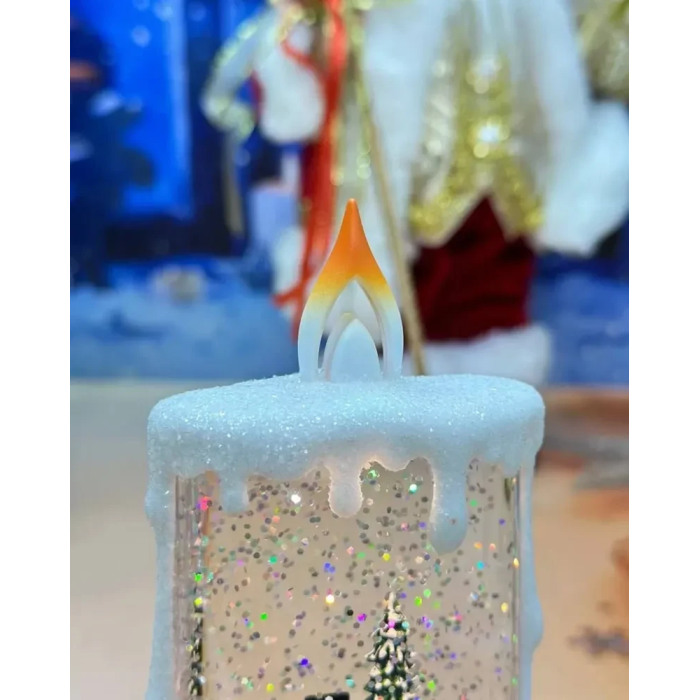 Новогодний музыкальный ночник-светильник XMAS wdl 23005c Музыкальная свеча с Мишкой