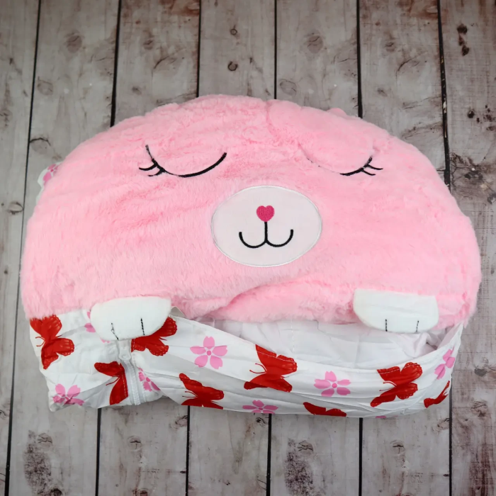 Дитячий спальний мішок-подушка Рожевий котик Baby sleeping bag 3 в 1 Іграшка подушка та спальний мішок