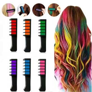 Набір крейд забарвлення для волосся 6 шт Hair chalk Гребінець з різнобарвними барвниками для волосся