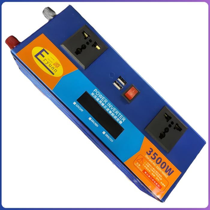 Автомобільний інвертор 3500W з USB та двома розетками 12V-220V LCD SMART