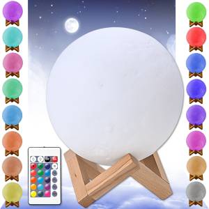 Настільний 3D-нічник-лампа з RGB-підсвіткою і пультом Magic Moon Білий