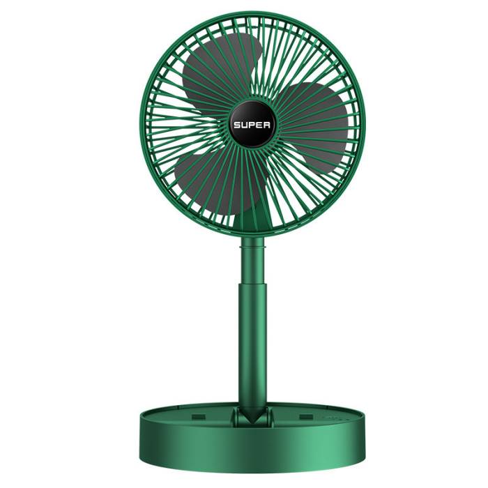 Портативний акумуляторний настільний міні-вентилятор Telescopic Fan Компактний вентилятор з акумулятором Зелений