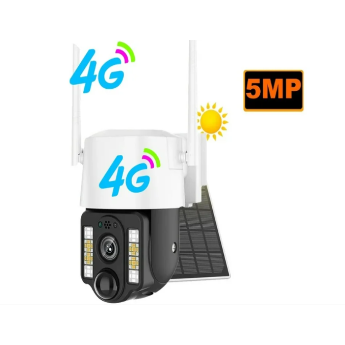 Уличная тройная IP камера видеонаблюдения VC3 5Мп Камера с удаленным доступом и 4G