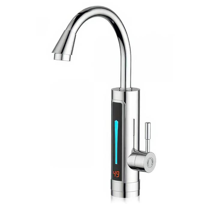 Электрический проточный кран-водонагреватель Water Heater Кран бойлер с дисплеем и нижним подключением
